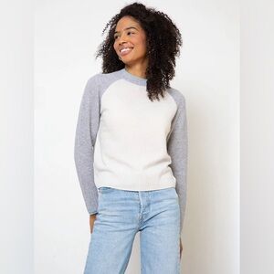 27 Miles Malibu Proctor Cashmere Raglan Crewneck Sweater Medium Layered Pullover
